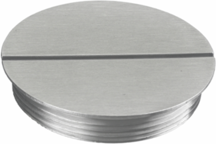 Replacement 2 Inch Threaded Plug, Brushed Aluminum Finish