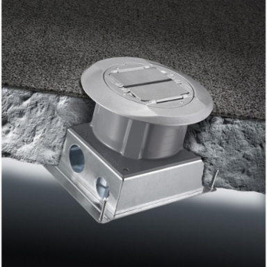 Round Flush Floorbox, Galvanized Stamped Steel, 3.50 Inch Depth, 7.5 x 9.54 Inch