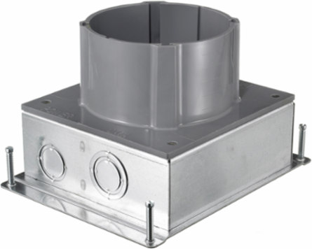 Round Flush Floorbox, Galvanized Stamped Steel, 3.50 Inch Depth, 7.5 x 9.54 Inch