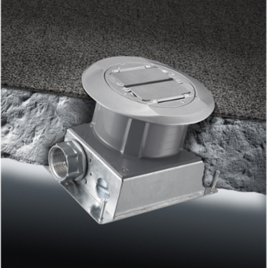 SystemOne Round Flush Floorbox, Galvanized Stamped, 3 Inch Depth, 9.5 Inch Width