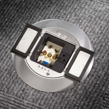 SystemOne Sub-Plate, 3-Unit, 20A Receptacle, 4 Inch Core Hole, Black