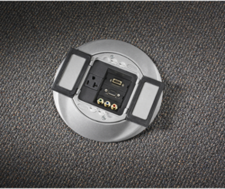 SystemOne Sub-Plate, 3-Unit, 20A Receptacle, 4 Inch Core Hole, Black