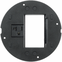 SystemOne Sub-Plate, 3-Unit, 20A Receptacle, 4 Inch Core Hole, Black