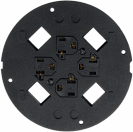 SystemOne Sub-Plate Black, (4) 20A Receptacles, 4 Inch Core Hole