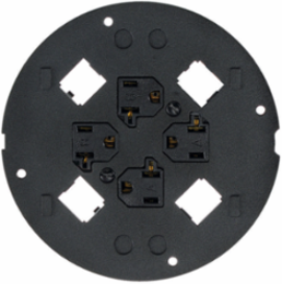 SystemOne Sub-Plate with (4) 20A Receptacles, 4 Inch Core Hole, Black