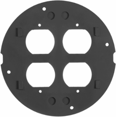 SystemOne Sub-Plate Dual Decorator Openings 5.36 Inch x 5.36 Inch Black