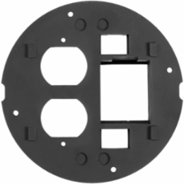 SystemOne Sub-Plate with 1 Duplex Opening and 2 Keystone Openings, Black, 5.36 Inch
