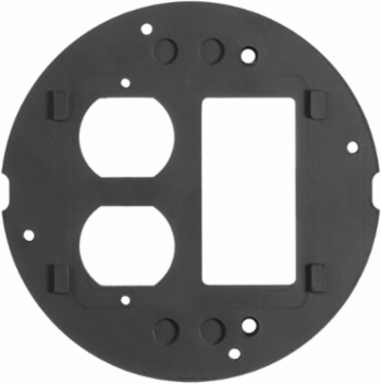 SystemOne Sub-Plate, 4 Inch, Duplex & StyleLine Openings, Black