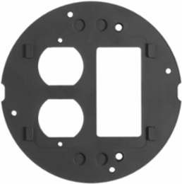 SystemOne Sub-Plate, 4 Inch, Duplex & StyleLine Openings, Black