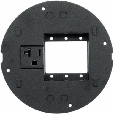SystemOne Sub-Plate for 3 Adapter Plates, 20A, 125V, Black, 5.36 Inch