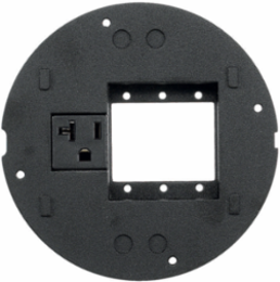SystemOne Sub-Plate for 3 Adapter Plates, 20A, 125V, Black, 5.36 Inch