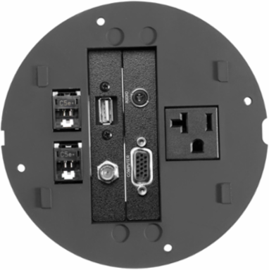 SystemOne Sub-Plate 5.36 Inch x 5.36 Inch for (2) Extron AAP Plates, 20A Receptacle