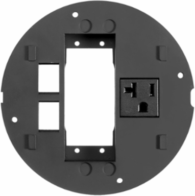 SystemOne Sub-Plate 5.36 Inch x 5.36 Inch for (2) Extron AAP Plates, 20A Receptacle