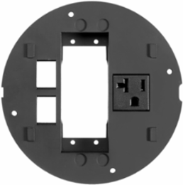 SystemOne Sub-Plate 5.36 Inch x 5.36 Inch for (2) Extron AAP Plates, 20A Receptacle