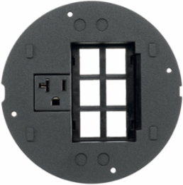 SystemOne Sub-Plate with Recessed Bezel for 6 Siemon MAX Modules, 20A, 125V Receptacle, Black