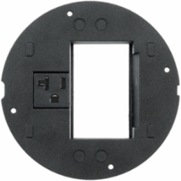 SystemOne Sub-Plate for (3) Ortronics Modules, 20A 125V, 5.36 Inch x 5.36 Inch x 6.26 Inch, Black