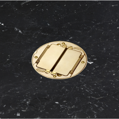SystemOne Universal Cover Tile Flange Assembly, 4 Inch, Brass Finish