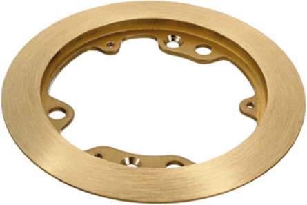 Round Brass Carpet Flange, 5.25 Inch Diameter
