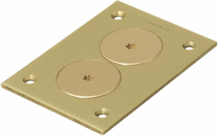 Brass Rectangular Floorbox Cover, 1-Gang, 4.16 Inch x 2.99 Inch