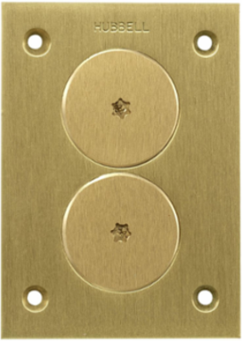 Brass Rectangular Floorbox Cover, 1-Gang, 4.16 Inch x 2.99 Inch