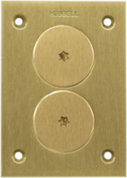 Brass Rectangular Floorbox Cover, 1-Gang, 4.16 Inch x 2.99 Inch