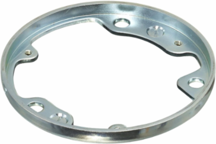 1-Gang Round Replacement Cover Flange, Pregalvanized Steel, 4.09 Inch Width