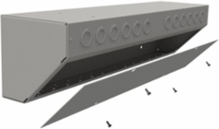 N1 Corner Trough, Screw-Cover Wireway 8X8X24 Carbon Steel - Gray