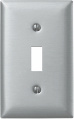 Metallic Wallplate, 1-Gang, 1-Toggle Opening, Standard Size, Aluminum, 3.750 Inch Width