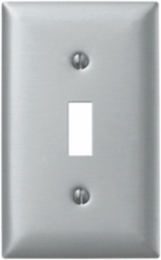 Metallic Wallplate, 1-Gang, 1-Toggle Opening, Standard Size, Aluminum, 3.750 Inch Width