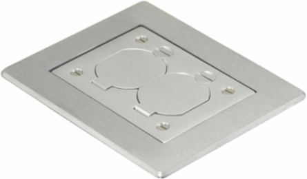 1-Gang Flat Beveled Edge Flange with Ground Wire, 6 Inch x 4.85 Inch x 0.125 Inch, Aluminum