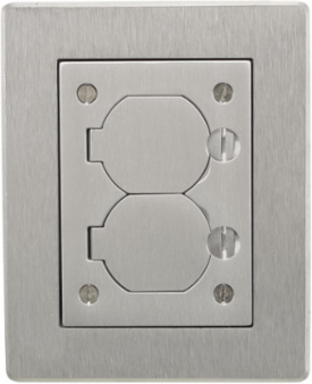 1-Gang Flat Beveled Edge Flange with Ground Wire, 6 Inch x 4.85 Inch x 0.125 Inch, Aluminum