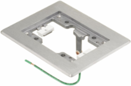 1-Gang Flat Beveled Edge Flange with Ground Wire, 6 Inch x 4.85 Inch x 0.125 Inch, Aluminum