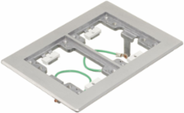 2-Gang Flat Beveled Edge Flange, 6 Inch x 8.13 Inch x 0.125 Inch, Aluminum