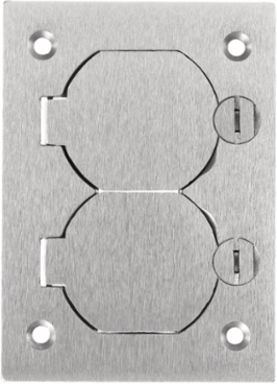 Aluminum Floor Box Cover, 4.15 Inch x 2.99 Inch, Duplex Flap