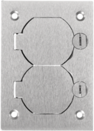 Aluminum Floor Box Cover, 4.15 Inch x 2.99 Inch, Duplex Flap