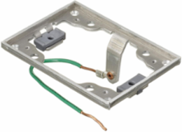 1-Gang Flush Floorbox Cover Flange with Ground Wire, 4.36 x 3.2 x 0.3 Inch, Aluminum