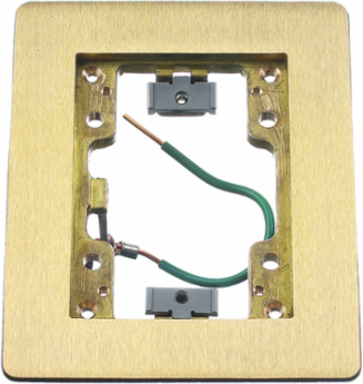 Rectangular Brass Floor Box with 1-Gang and 6 Inch x 4.85 Inch Dimensions