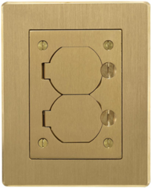1-Gang Flat Beveled Edge Flange, 6 Inch x 4.85 Inch x 0.125 Inch, Brass