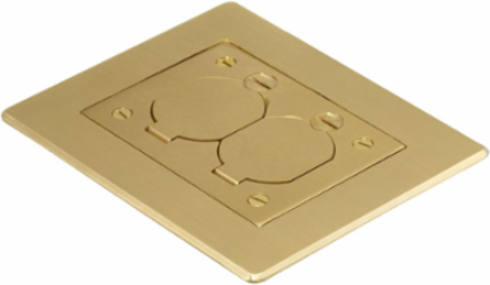 1-Gang Flat Beveled Edge Flange, 6 Inch x 4.85 Inch x 0.125 Inch, Brass