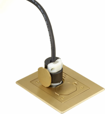 1-Gang Flat Beveled Edge Flange, 6 Inch x 4.85 Inch x 0.125 Inch, Brass