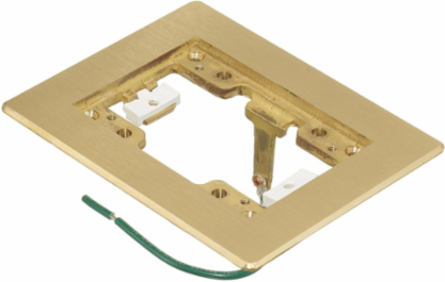 1-Gang Flat Beveled Edge Flange, 6 Inch x 4.85 Inch x 0.125 Inch, Brass