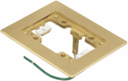 1-Gang Flat Beveled Edge Flange, 6 Inch x 4.85 Inch x 0.125 Inch, Brass