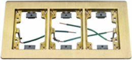 Brass Floor Box with 3-Gang Rectangular Flat Flange, 6 Inch x 11-1/34 Inch