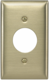 Brass Wallplate, Single Gang, 1.40 Inch Opening, UL Listed