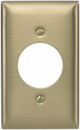 Brass Wallplate, 1-Gang, Standard Size, 1.60 Inch Opening, Stamped Construction