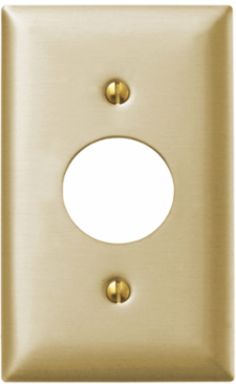 Metallic Wallplate 1-Gang 1.40 Inch Opening Standard Size Brass Plated Steel