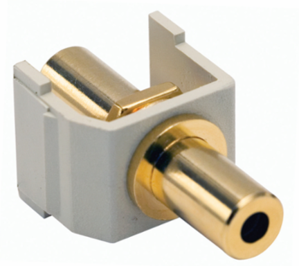 Snap-Fit 3.5 MM Stereo Jack, Gold, Female to Female, 1 Inch Width