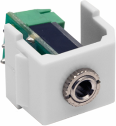 Keystone 3.5 mm Stereo Jack, Screw Terminal, Snap-Fit, White