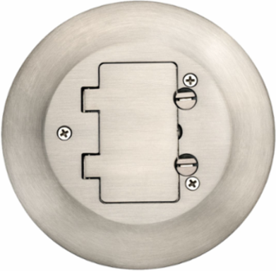 1-Gang Round Carpet Flange Cover, 6.25 Inch Dia, Brushed Aluminum