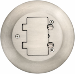 1-Gang Round Carpet Flange Cover, 6.25 Inch Dia, Brushed Aluminum